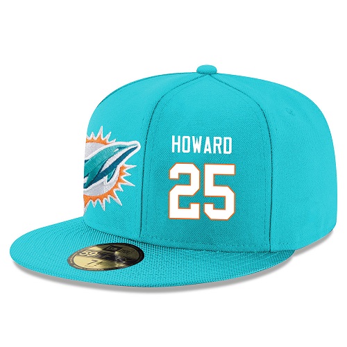 NFL Miami Dolphins #25 Xavien Howard Stitched Snapback Adjustable Player Hat - Aqua Green/White